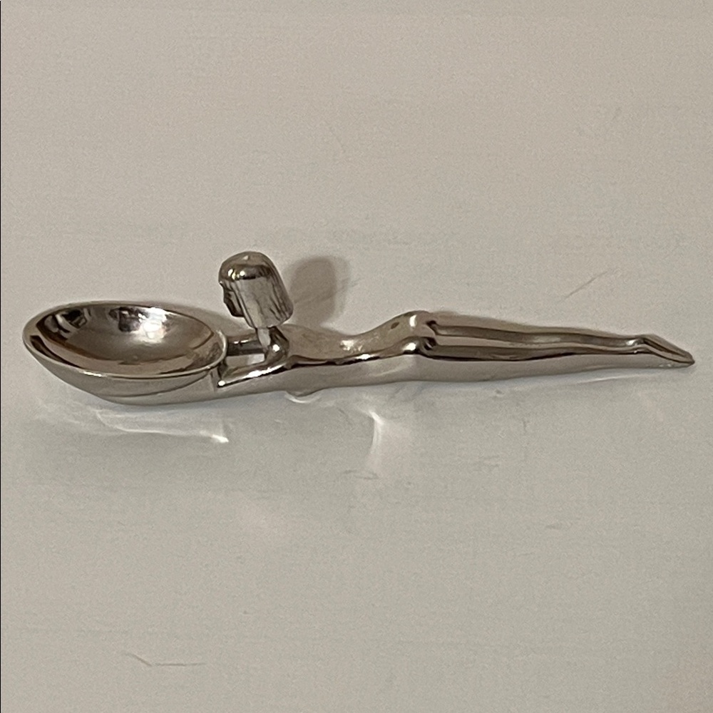 Vintage Egyptian Silver Servant Incense Burner Figurine Spoon